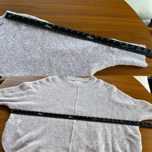 Lou & Gray Loft Pink Marble Heathered Knit Sweater Quarter Sleeve Poncho Style S thumbnail 8