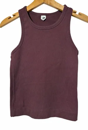 New Balance Linear Heritage Ribbed Knit Racer Workout Tank thumbnail 1