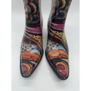 Nomad Yippy Women's Multicolor Western Cowboy Rain Boots Size 7 Artistic thumbnail 10