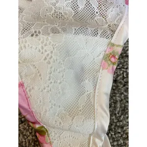 For Love & Lemons Floral Lace Bustier Bodysuit Small Pink White thumbnail 7