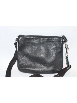 Coach Penelope Black Pebbled Leather Turnlock Crossbody Bag – Classic Flap Style thumbnail 4