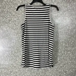 Hot Topic Black & White Striped Lace Sugar Skull Tank Top - Size Small - Hi-Low thumbnail 7