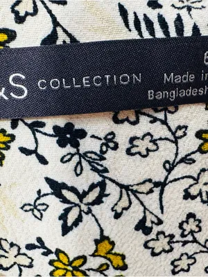SD Collection Cream Floral Midi Dress with Olive Accents thumbnail 8