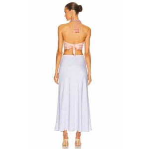 NWT My Beachy Side‎ Emily in Paris Beaded Halter Top Pink Medium thumbnail 2