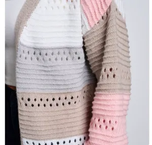 Tres Chic Boutique Open Front Knit Colorblock Cardigan New thumbnail 2
