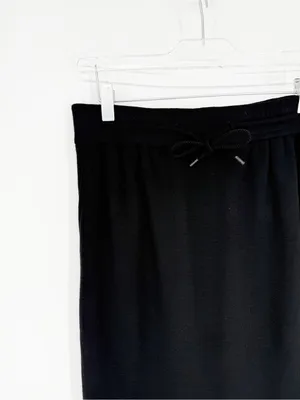 AKRIS Drawstring Wool Pencil Skirt Women's 6 Black Quiet Luxury thumbnail 4