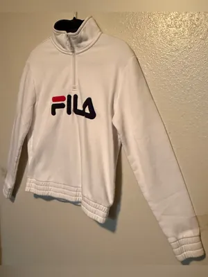 FILA Women’s Mock Neck Quarter Zip Pullover Sweatshirt White Small thumbnail 3