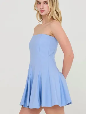 HYFVE Baby Blue Godet Strapless Skort Dress with Built-In Shorts – Large thumbnail 5