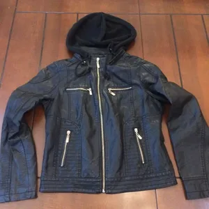 Ci Sono faux leather moto jacket women’s medium thumbnail 1