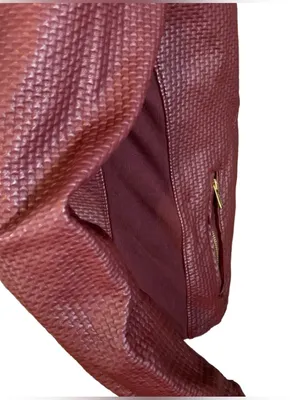 Calvin Klein Burgundy Textured Faux Leather Jacket (M) thumbnail 8