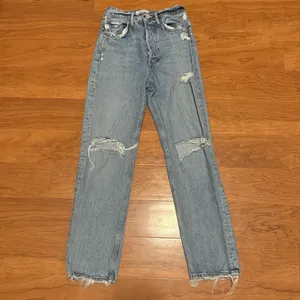 AGOLDE 90s Jean Distressed Loose Fit Denim Straight‎ Leg Light Wash size 23 thumbnail 2
