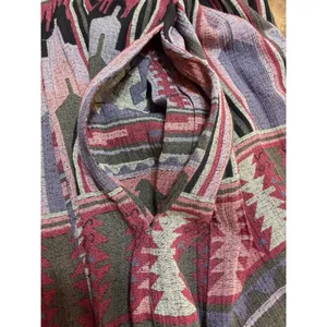 Vtg Monterey Petites 90s Aztec Southwestern Tribal Geometric Rayon Maxi Skirt S thumbnail 8