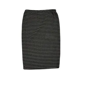 Vintage Mossimo Striped Black & White Women's Midi Skirt | Elastic | Size Medium thumbnail 2
