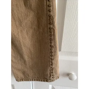 Lauren‎ Ralph Lauren Studded Straight Jeans 10P Tan Boho Western Cotton Size 10P thumbnail 6