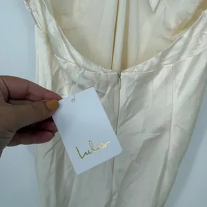 Lulus Ivory Halter Maxi Dress Formal Gown Sleeveless‎ Evening Party Size M thumbnail 9