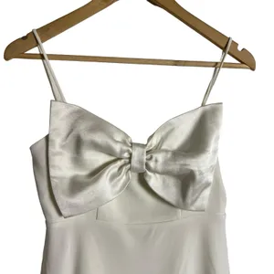 RIXO Bridal Libby Ivory Satin Bow Sleeveless Mini Dress Size XS thumbnail 5