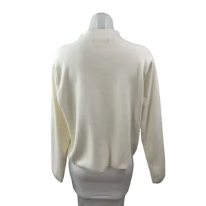 MNG Mango Women's Cream Ivory Long Sleeve Mock Neck Knit Sweater Top Size L thumbnail 4