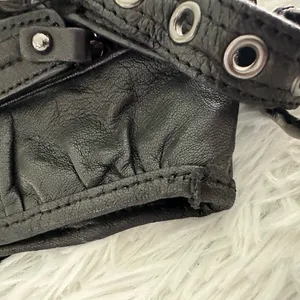 Junior Drake Black Leather Zipper‎ Shoulder Bag thumbnail 10