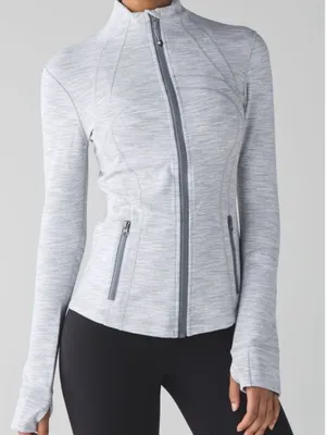 EUC lululemon 8 define jacket white gray space dye women’s thumbnail 1