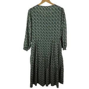 Trovata Birds of Paradise Green Floral Midi Dress‎ Size Small Button Front Boho thumbnail 5