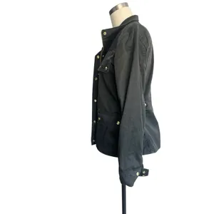 JCrew Moss Green Resin Coated Twill Field Jacket Utility Coat Womens Size Small thumbnail 5