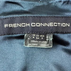 French Connection Navy Blue One Shoulder Bow Mini Dress Pockets Cocktail Party 2 thumbnail 7