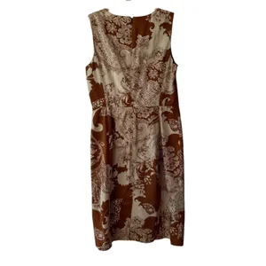 Talbots Brown Paisley Sleeveless Sheath Knee Length Dress Size 6 Work Career‎ thumbnail 5