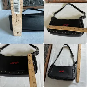 Ed Hardy Studded Black Shoulder Bag W/ Detachable Crossbody Strap Biker Retro thumbnail 7