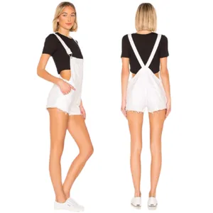 Blank NYC Side Low Cut Denim Shortall Lightbox White Size 31 thumbnail 2