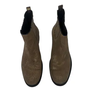 Tory Burch Bronze Gold Shimmer Suede Ankle Boots Size 7 thumbnail 9