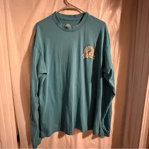Buc-ee's Long Sleeve Tee‎ Women’s Sz Large Teal Love Flowers Rainbow Travel thumbnail 3
