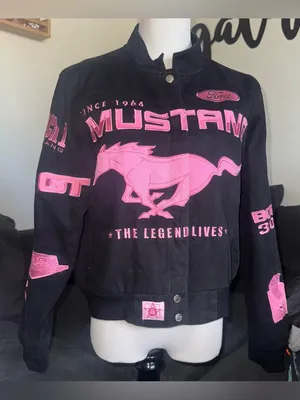 JH Design 1998 Pink Ford Mustang Racing Jacket Y2K rare HTF XLARGE Women’s thumbnail 1