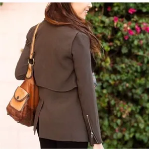 Aritzia Wilfred Mayet Crepe Jacket in Olive Green Size XXXS thumbnail 3