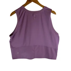 Lululemon Train to Be Tank Top Purple Cropped Mesh Athletic Sleeveless Gym Sz 12 thumbnail 2