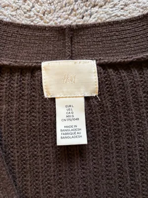 Oversized Brown Button Sweater H&M thumbnail 2
