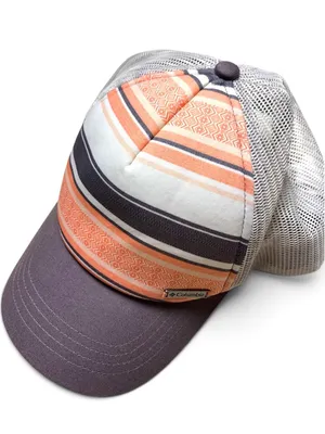 Columbia Women's Pink and Gray Striped Mesh Trucker Hat thumbnail 5