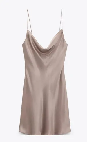ZARA Rhinestone Strap Slip Dress Size Medium thumbnail 1