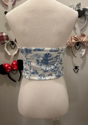 Blue Toile Corset Size M thumbnail 3