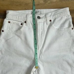 Abercrombie & Fitch Jeans The Ankle Straight Ultra High Rise White Denim 26 2 S thumbnail 9