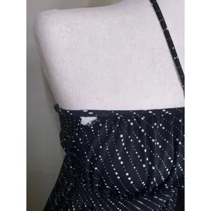 Charlotte Russe Black White Polka Dot Halter Midi Dress Empire Waist Small thumbnail 2