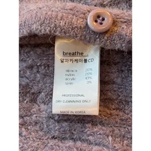 Breathe‎ Lavender Alpaca Blend Cable Knit Cardigan Sweater Purple Made in Korea thumbnail 7