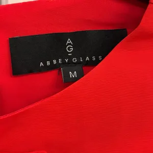 Abbey Glass Red Bow Puff Sleeve Mini Dress Size Medium thumbnail 3