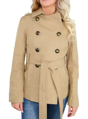 Express Tan Wool Double-Breasted Peacoat Extra Small Winter thumbnail 1
