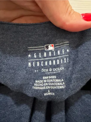San Diego Padres Women's V-Neck T-Shirt Size Large Blue 5th & Ocean Y2K thumbnail 2