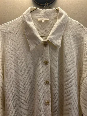 Mystree Cream Lightweight Open Knit Button Cardigan thumbnail 5