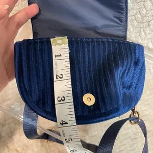 Fable England Navy Velvet Waist Bag Gold Bee Emblem Minimalist‎ Cottagecore Twee thumbnail 6