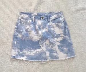 light blue and white cloud Princess Polly denim skirt thumbnail 1