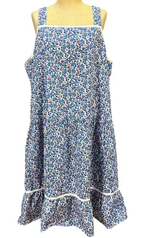 Lanz of‎ Salzburg XL Blue Floral 100% Cotton Nightgown Dress Prairie Cottagecore thumbnail 1
