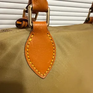 Dooney & Bourke Nylon Satchel Bag Khaki Tan Leather Trim Pockets Hot Pink‎ thumbnail 7