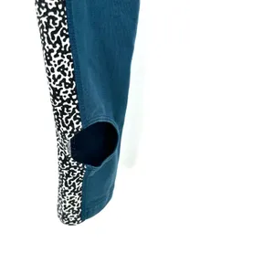 Nike size small full length‎ blue athletic leggings stirrup detail black white thumbnail 4